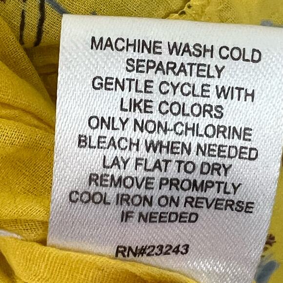 Happy X Nature By Kate Hudson Dress Size Large Ditsy Mini Floral Ruffle Yellow - Picture 16 of 16